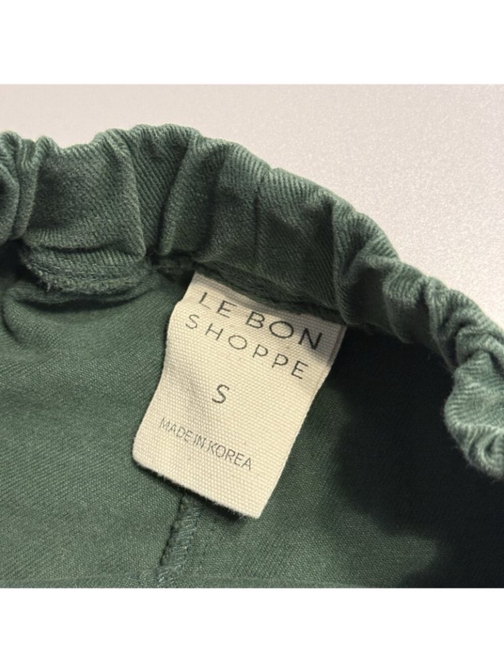 LE BON SHOPPE Arc Pants Pine Green Barrel Leg 100% Cotton Canvas Small - Picture 4 of 9